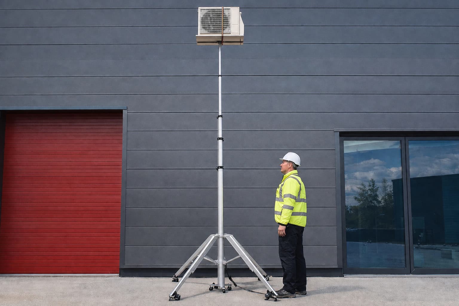 Kovalti portable lifting system prepared on a professional jobsite